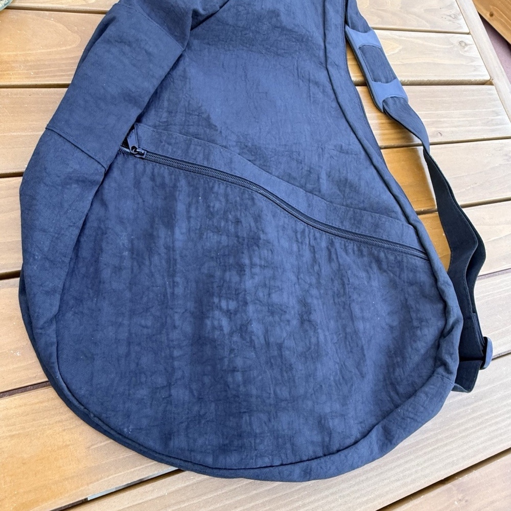 AmeriBag Healthy Back Bag Black Nylon Sling Backpack Shoulder Bag Medium